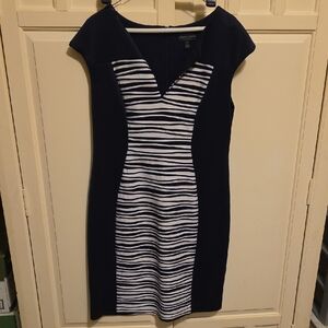 Connected Apparel Black and White Striped Mini Dress [2/$20]